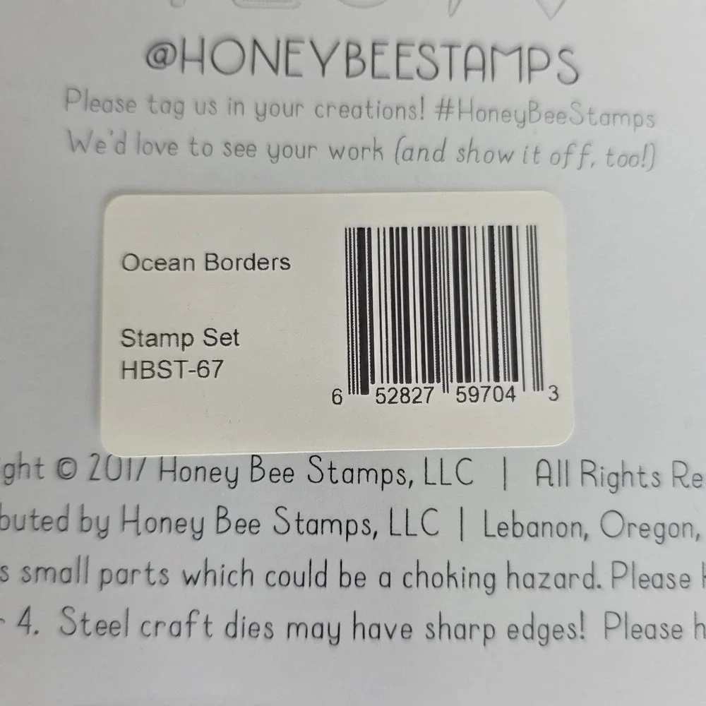 NEW Honey Bee Stamps Under The Sea Stamp Die Set Ocean Borders Kaisercraft Wood
